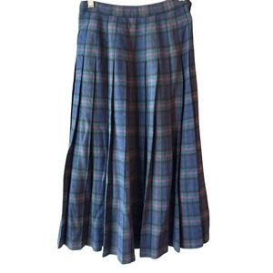 Pendleton Blue Plaid A-Line Skirt